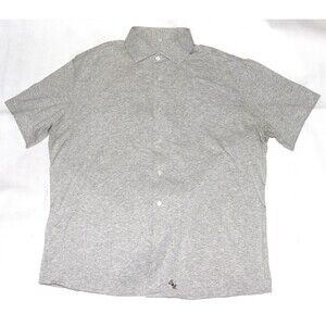 State & Liberty Men's Short Sleeve Button Front Stretch Gray Shirt Size 3XL